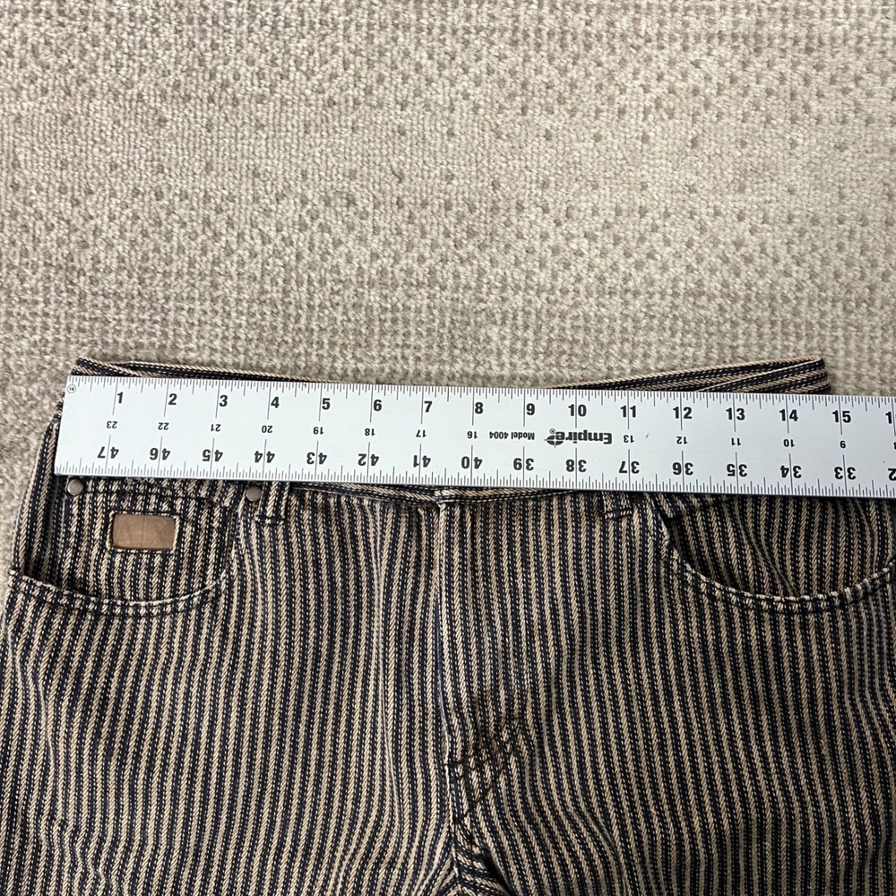 Vintage Armani Exchange Women 30 Hickory Stripe Railroad Straight Leg Jean Brown - Picture 4 of 8